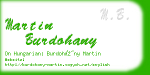 martin burdohany business card